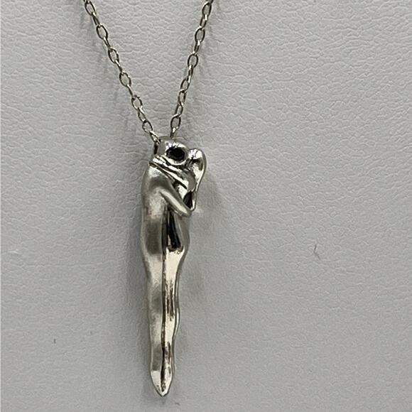 KIM Signed Sterling Wedding Necklace Lovers Embrace Infinity Pendant Adam Eve - Picture 1 of 16